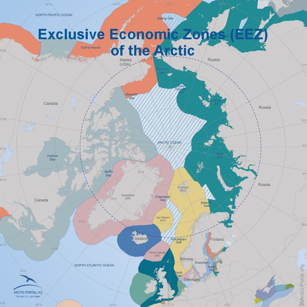 Exclusive Economic Zones of the Arctic - World Map
