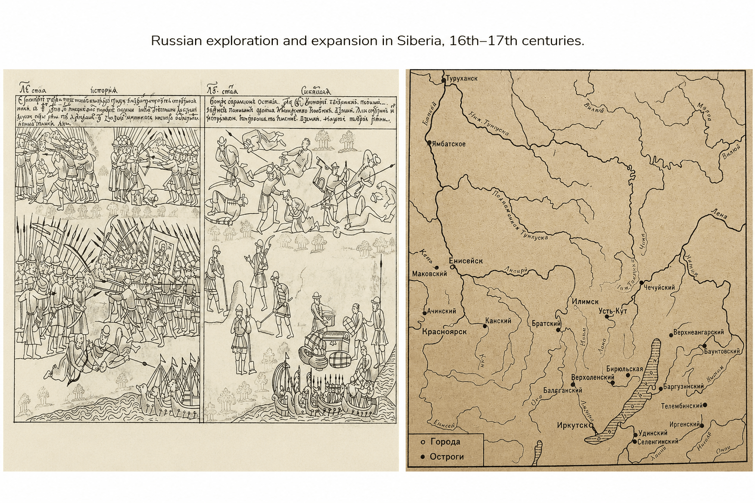 Russian exploration and expansion into Siberia, 16th–17th centuries.