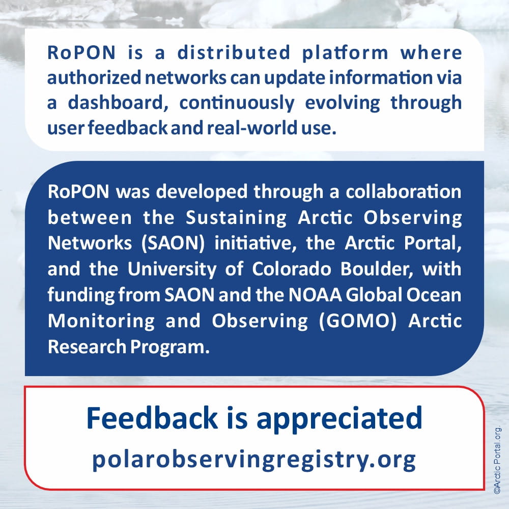 Registry of Polar Observing Networks - RoPON Feedback