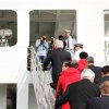 President Grímsson going onboard the Xuelong.