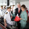 President Grímsson and his wife talking to the crew.